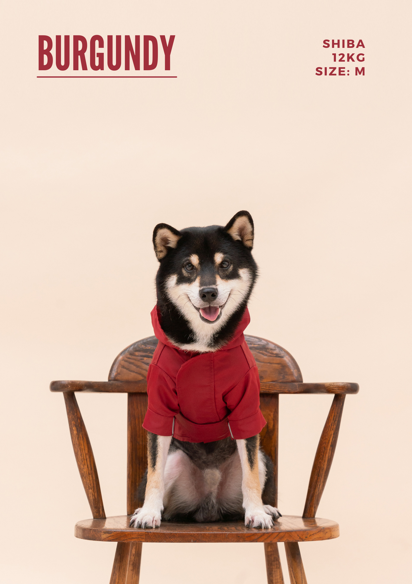 Tribeca adjustable velcro raincoat - Burgundy