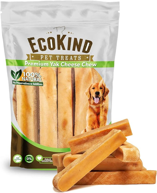 EcoKind Himalayan Yak Cheese Dog Chew | All Natural Premium Dog Treats, Healthy & Safe for Dogs, Long Lasting, Treats for Dogs, Easily Digestible, for All Breeds & Sizes (Large, 4-Pack)