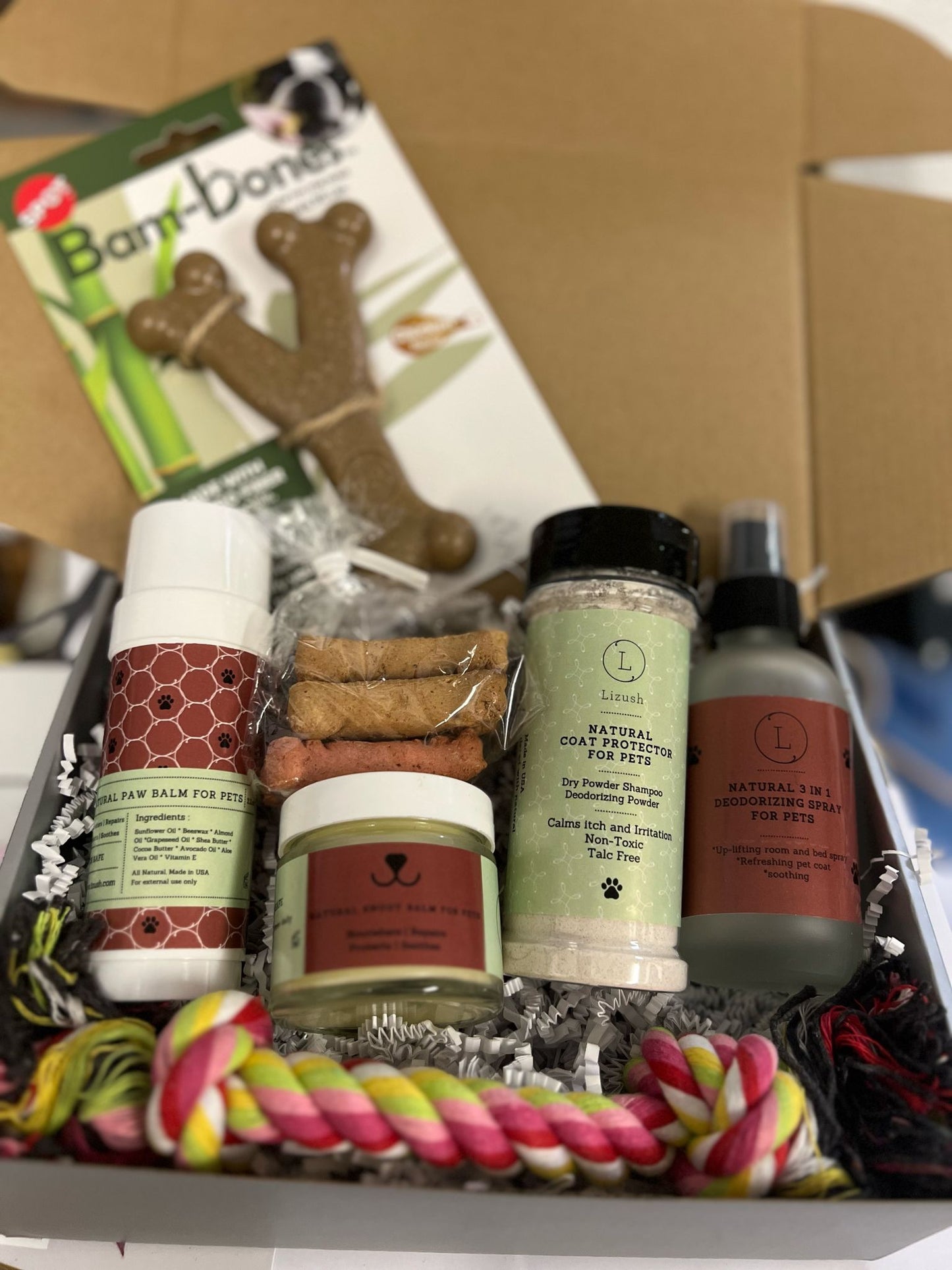 Pet Pampering Gift Box -All-Natural Pet Wellness Kit – Soothing Balms & Herbal Coat Powder