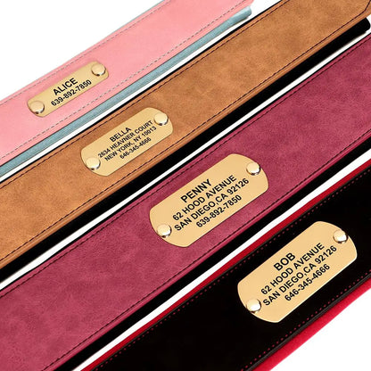 Wide Personalized Dog Collar PU Leather Customized Dogs Tag Collars Soft Pet Collar for Small Medium Large Dogs Pitbull Buldog