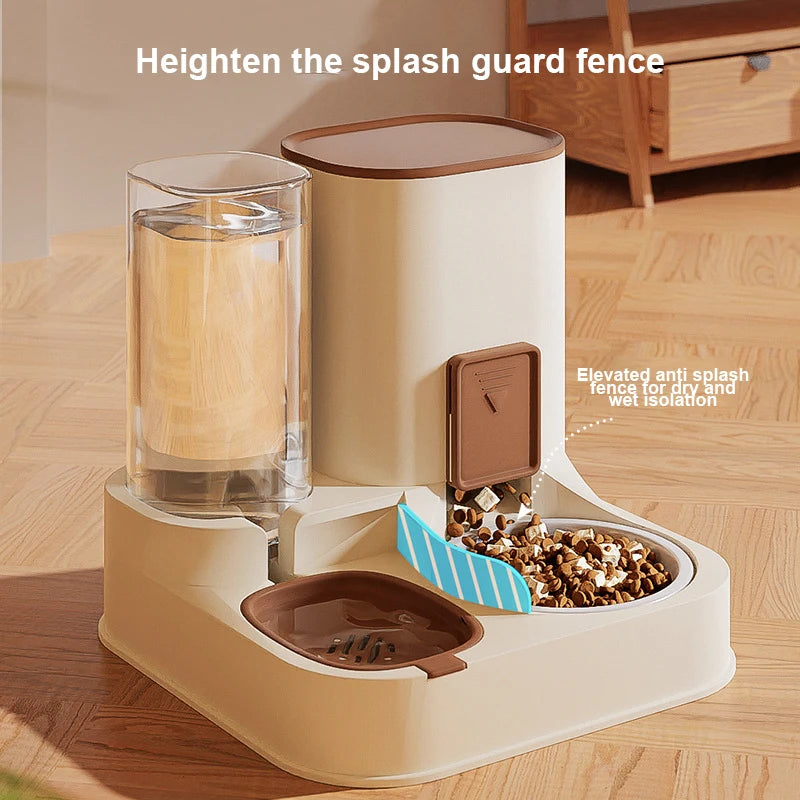 Kimpets Pet Cat Automatic Feeder Drinking Water Large Capacity Water Dispenser Dry Wet Separation Food Container Pet Supplies