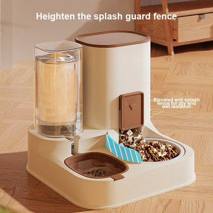 Kimpets Pet Cat Automatic Feeder Drinking Water Large Capacity Water Dispenser Dry Wet Separation Food Container Pet Supplies