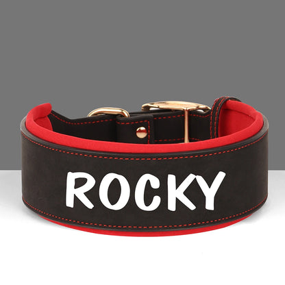 Wide Personalized Dog Collar PU Leather Customized Dogs Tag Collars Soft Pet Collar for Small Medium Large Dogs Pitbull Buldog