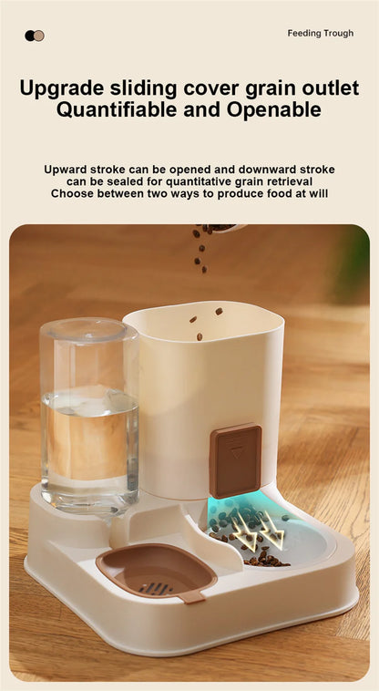 Kimpets Pet Cat Automatic Feeder Drinking Water Large Capacity Water Dispenser Dry Wet Separation Food Container Pet Supplies