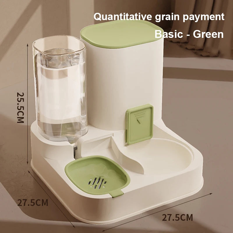 Kimpets Pet Cat Automatic Feeder Drinking Water Large Capacity Water Dispenser Dry Wet Separation Food Container Pet Supplies