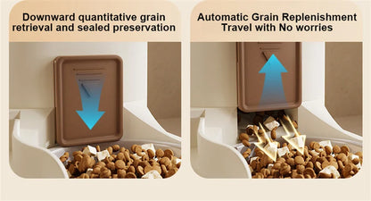Kimpets Pet Cat Automatic Feeder Drinking Water Large Capacity Water Dispenser Dry Wet Separation Food Container Pet Supplies