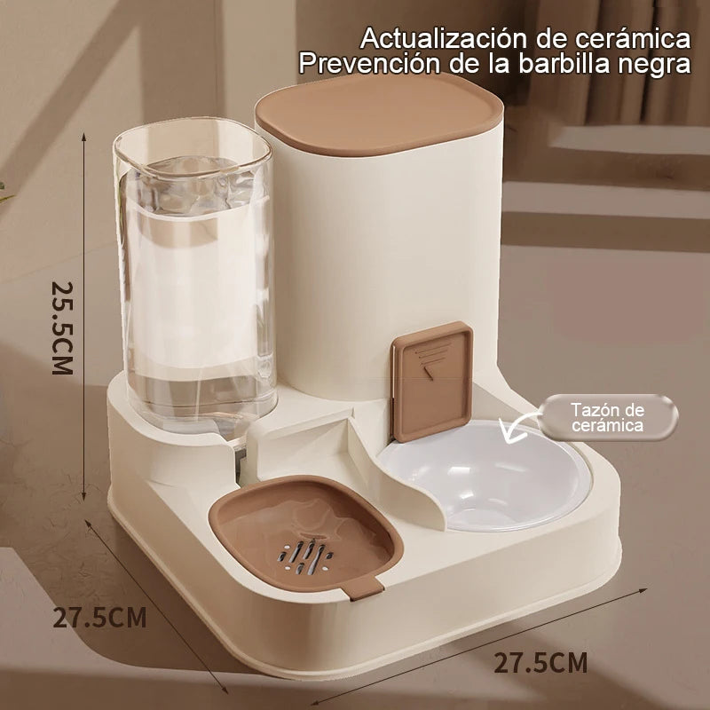 Kimpets Pet Cat Automatic Feeder Drinking Water Large Capacity Water Dispenser Dry Wet Separation Food Container Pet Supplies