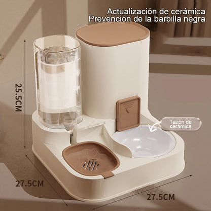 Kimpets Pet Cat Automatic Feeder Drinking Water Large Capacity Water Dispenser Dry Wet Separation Food Container Pet Supplies