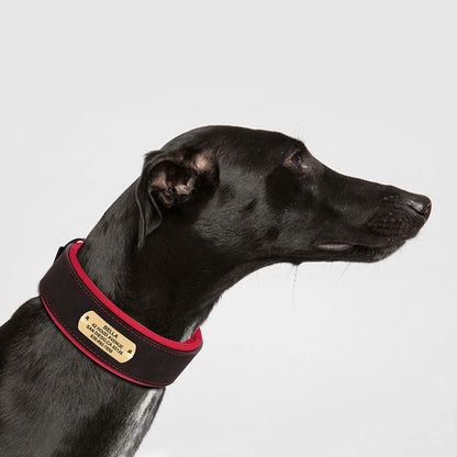 Wide Personalized Dog Collar PU Leather Customized Dogs Tag Collars Soft Pet Collar for Small Medium Large Dogs Pitbull Buldog