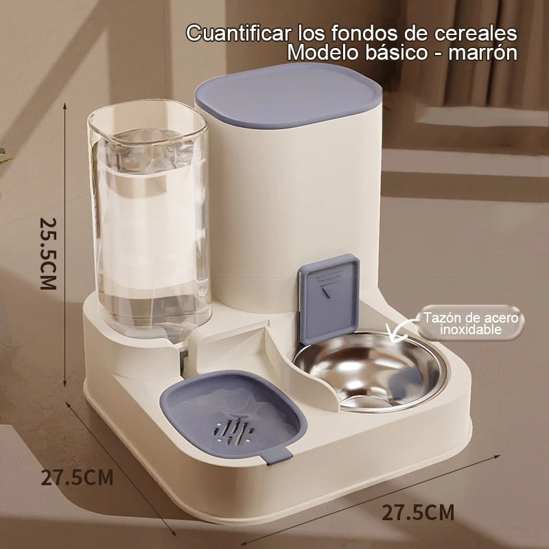 Kimpets Pet Cat Automatic Feeder Drinking Water Large Capacity Water Dispenser Dry Wet Separation Food Container Pet Supplies