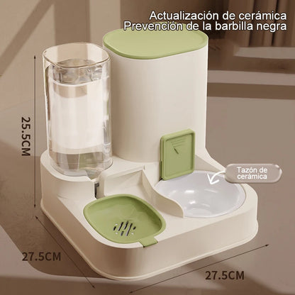 Kimpets Pet Cat Automatic Feeder Drinking Water Large Capacity Water Dispenser Dry Wet Separation Food Container Pet Supplies