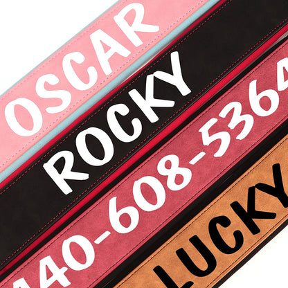 Wide Personalized Dog Collar PU Leather Customized Dogs Tag Collars Soft Pet Collar for Small Medium Large Dogs Pitbull Buldog