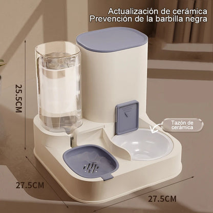 Kimpets Pet Cat Automatic Feeder Drinking Water Large Capacity Water Dispenser Dry Wet Separation Food Container Pet Supplies