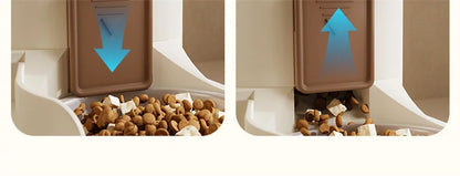 Kimpets Pet Cat Automatic Feeder Drinking Water Large Capacity Water Dispenser Dry Wet Separation Food Container Pet Supplies